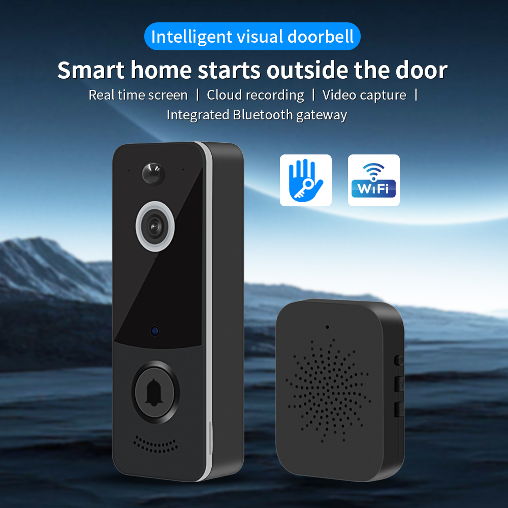 Home Security Bell - 1080P WIFI جرس باب يتضمن شاشة