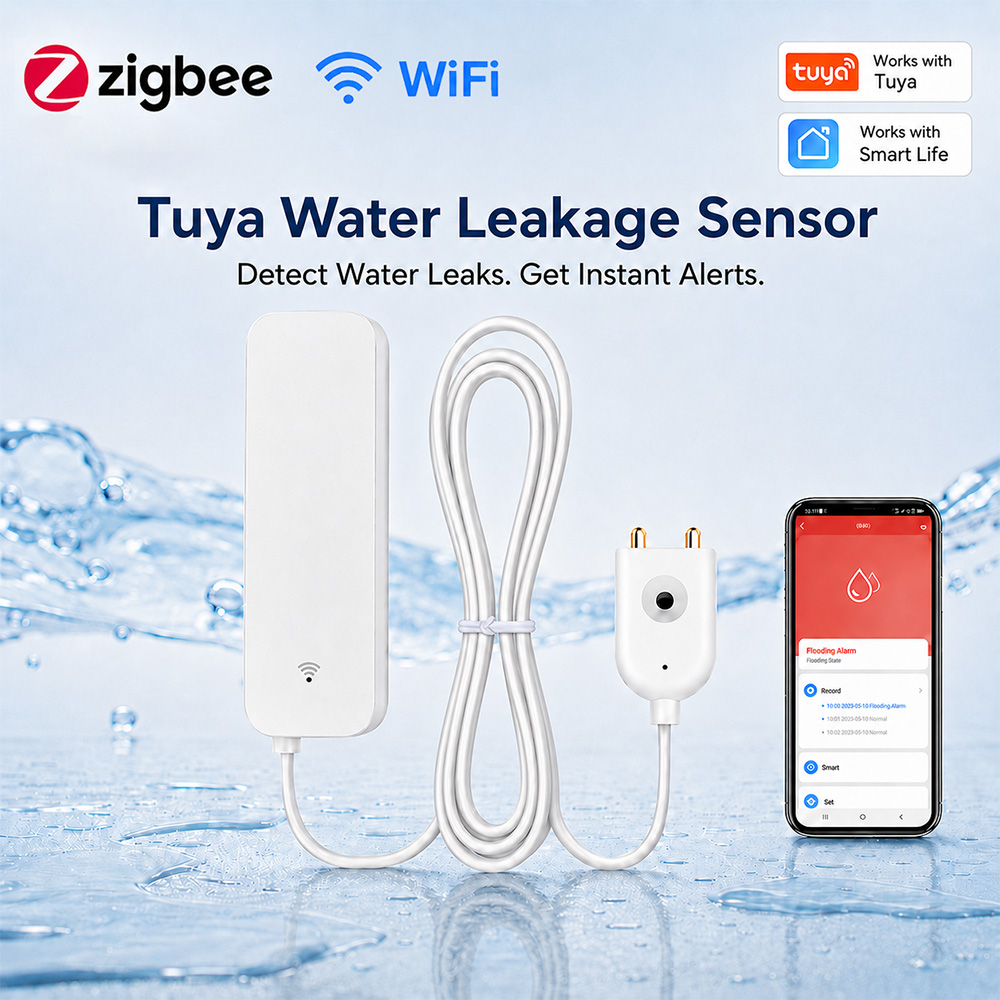 Home Security Devices - جهاز استشعار تسرب المياه بتقنية ZigBee