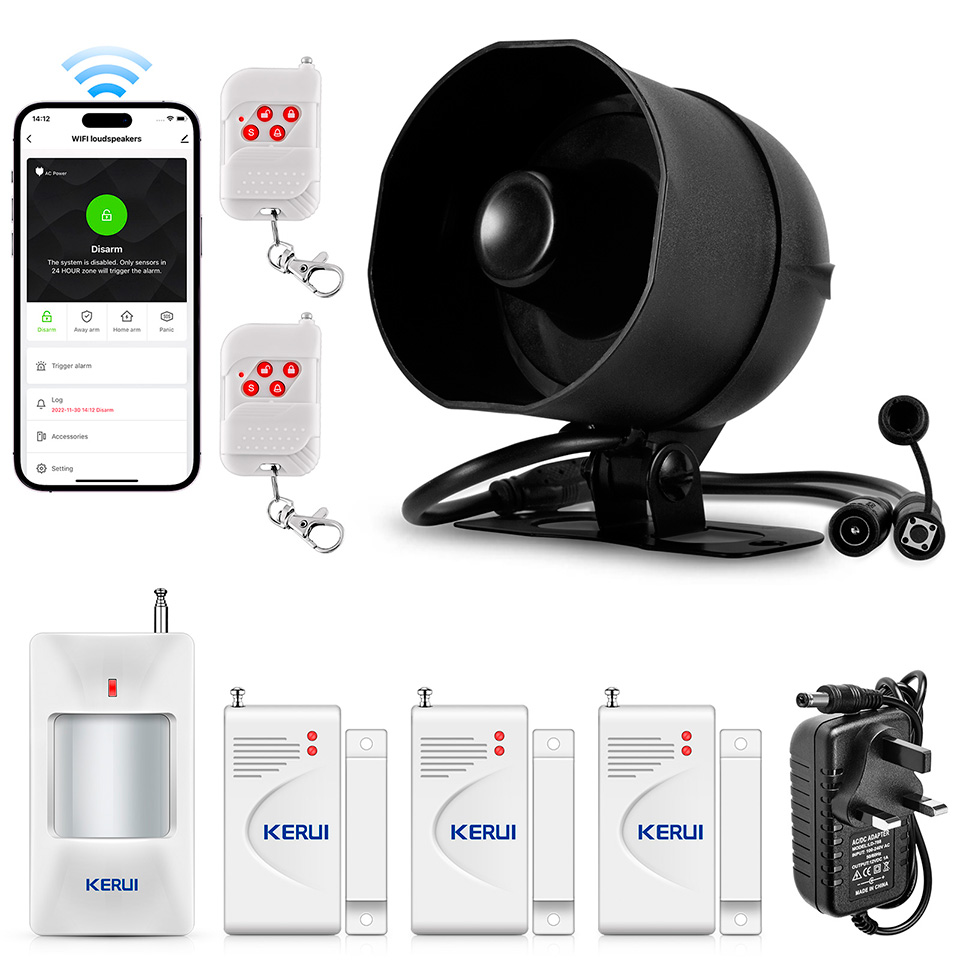 Home Zone Security App - KERUI WIFI نظام إنذار صفارة الإنذار
