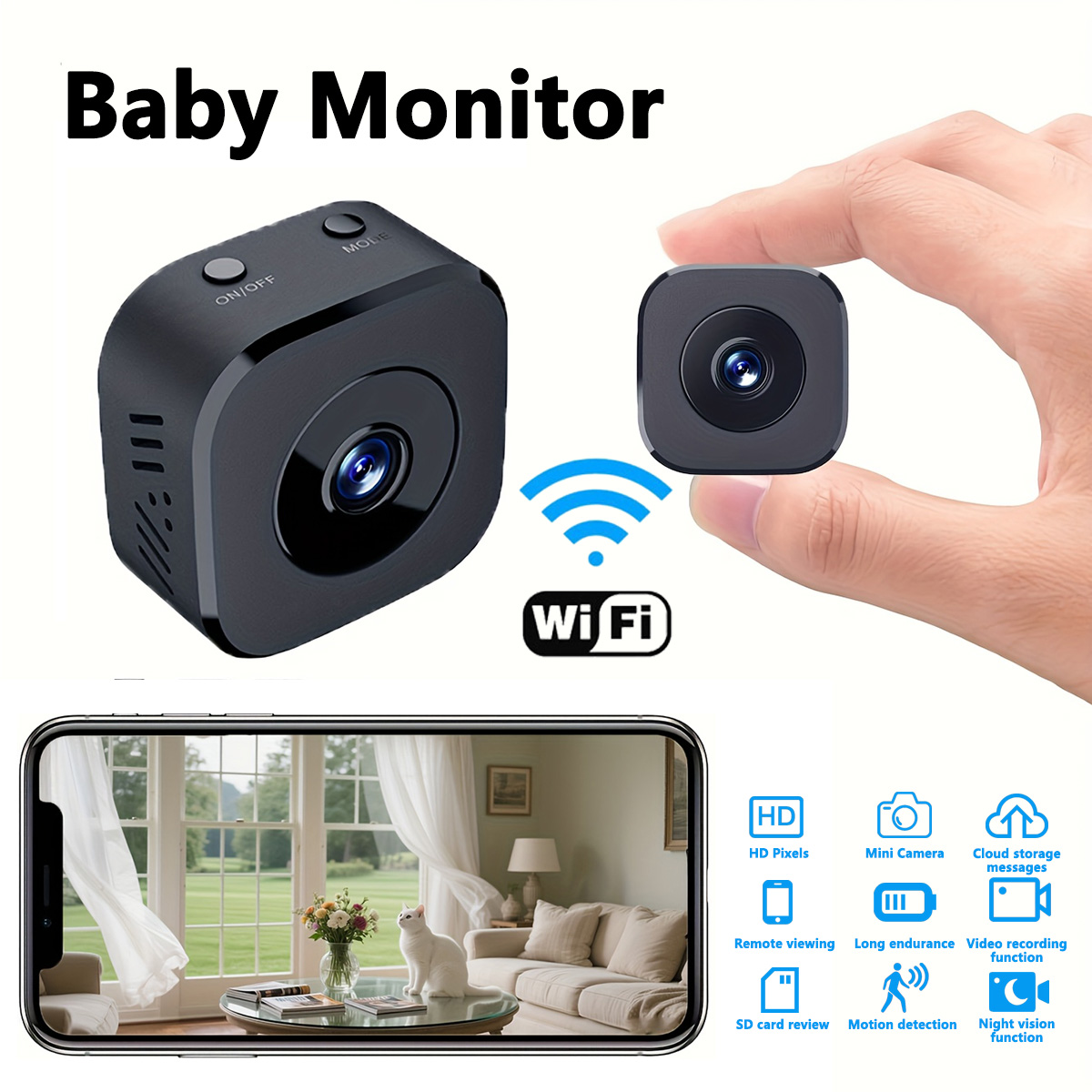 Home Security Monitoring - 1080P HD كاميرا واي فاي صغيرة