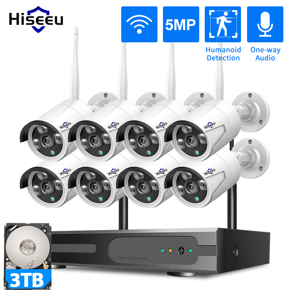 Home Security Monitoring - نظام كاميرات مراقبة Hiseeu بدقة 3/5/8
