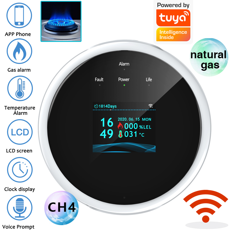 Home Security Monitoring - جهاز استشعار إنذار الغاز بتقنية واي