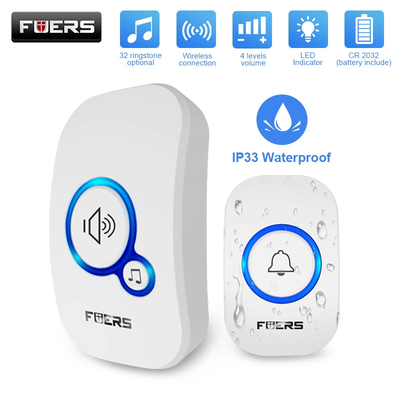 Home Security Bell - Fuers جرس باب لاسلكي مقاوم للماء