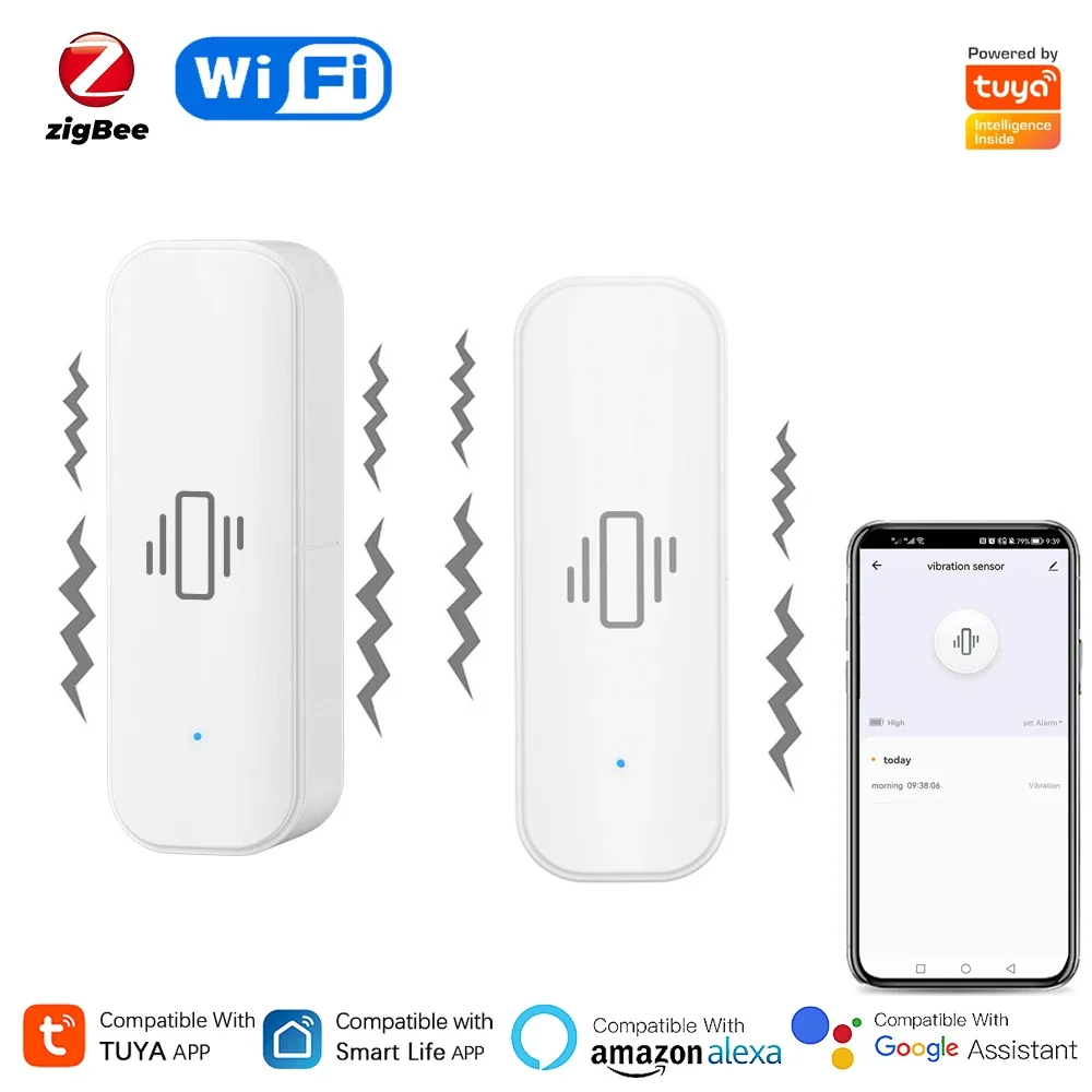 Home Security Monitoring - مستشعر اهتزاز ذكي Tuya لأمن المنزل