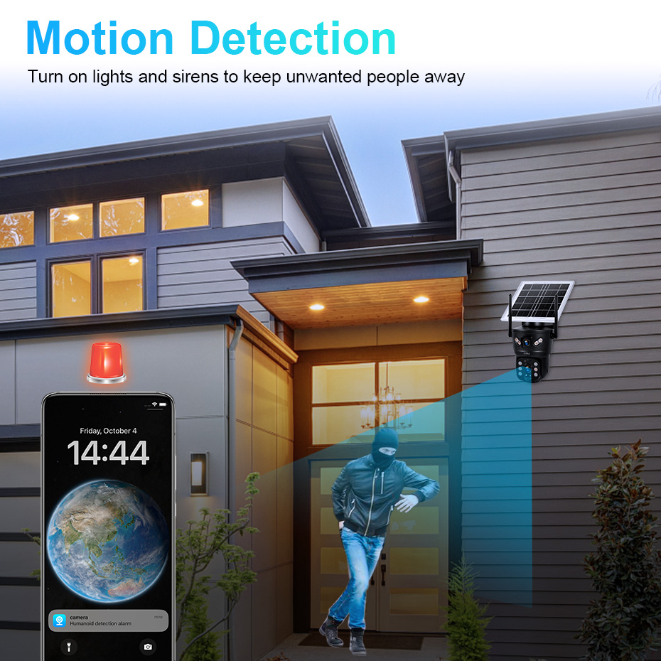 كاميرا KERUI الشمسية بدقة 6 مي - مراجعة Home Security La وسعره