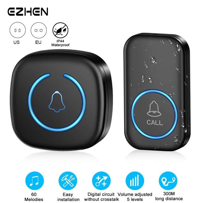 جرس باب لاسلكي ذكي للترحيب، مد - مراجعة Home Security Bell وسعره