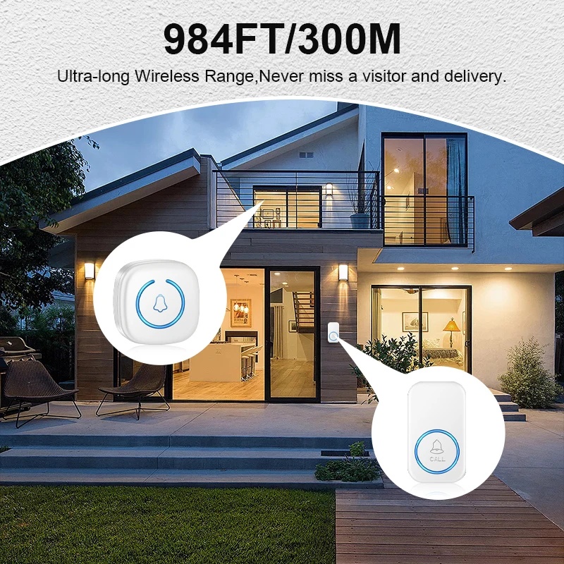 جرس باب لاسلكي ذكي للترحيب، مد - مراجعة Home Security Bell وسعره