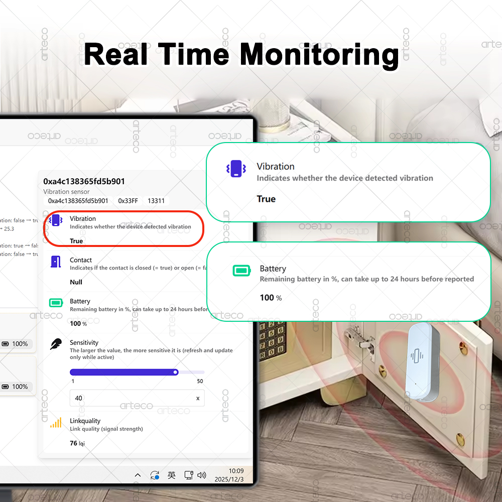 زيجبي مستشعر الاهتزاز الذكي في - مراجعة Home Security Monitoring وسعره