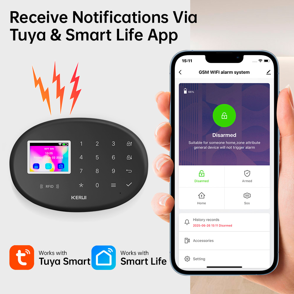 KERUI إنذار نظام الأمن W204 4G - مراجعة Home Zone Security App وسعره