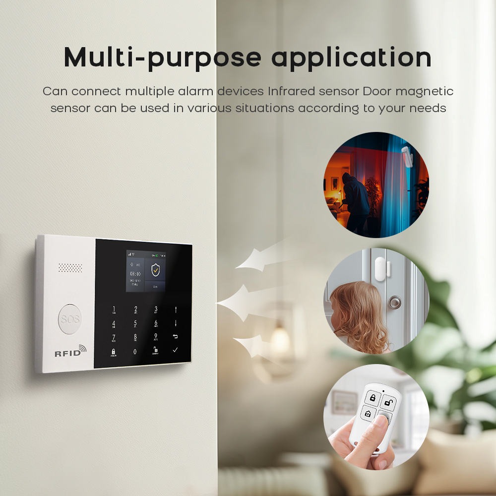 نظام إنذار 4G أمن المنزل إنذار - مراجعة Home Security No Wifi وسعره