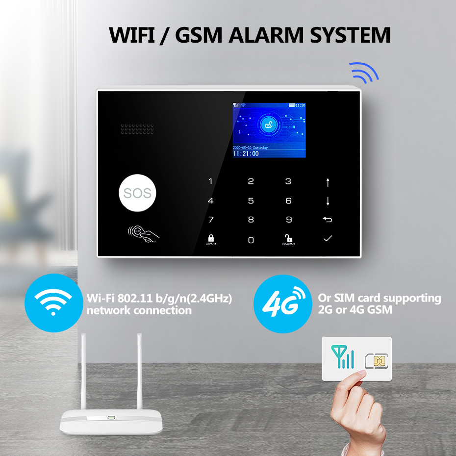 KERUI 433mhz 4G/WIFI مجموعات ن - مراجعة Home Zone Security App وسعره