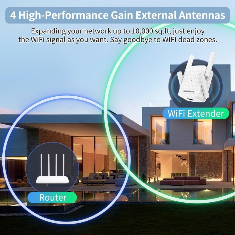 موسع واي فاي لاسلكي 1200 ميجاب - مراجعة Home Security No Wifi وسعره