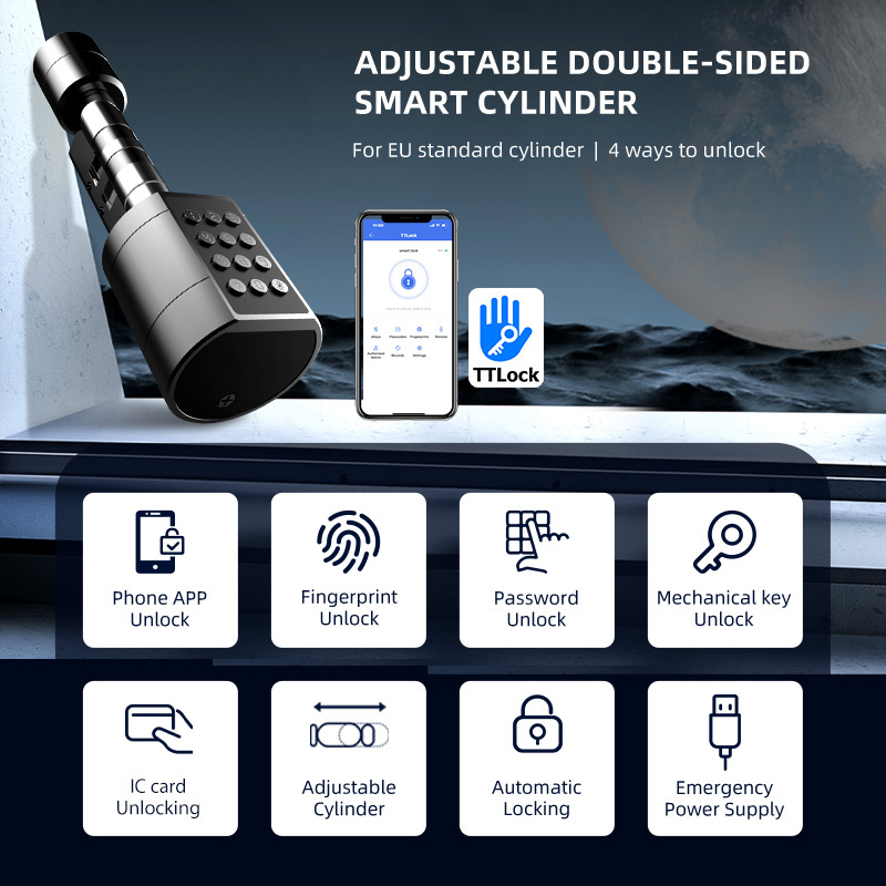 قفل باب أسطواني أوروبي ذكي ttl - مراجعة Home Security Locks For Doors وسعره