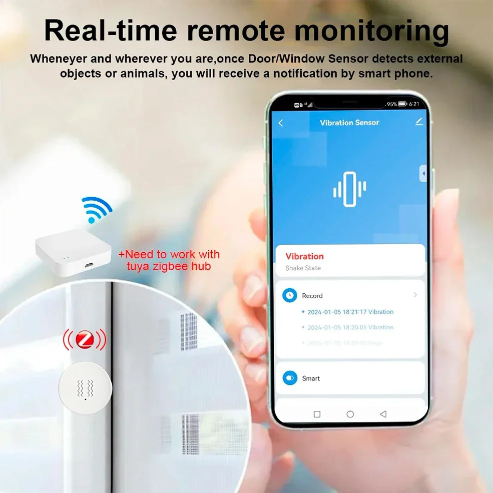 جهاز استشعار الاهتزاز والإمالة - مراجعة Home Security Monitoring وسعره