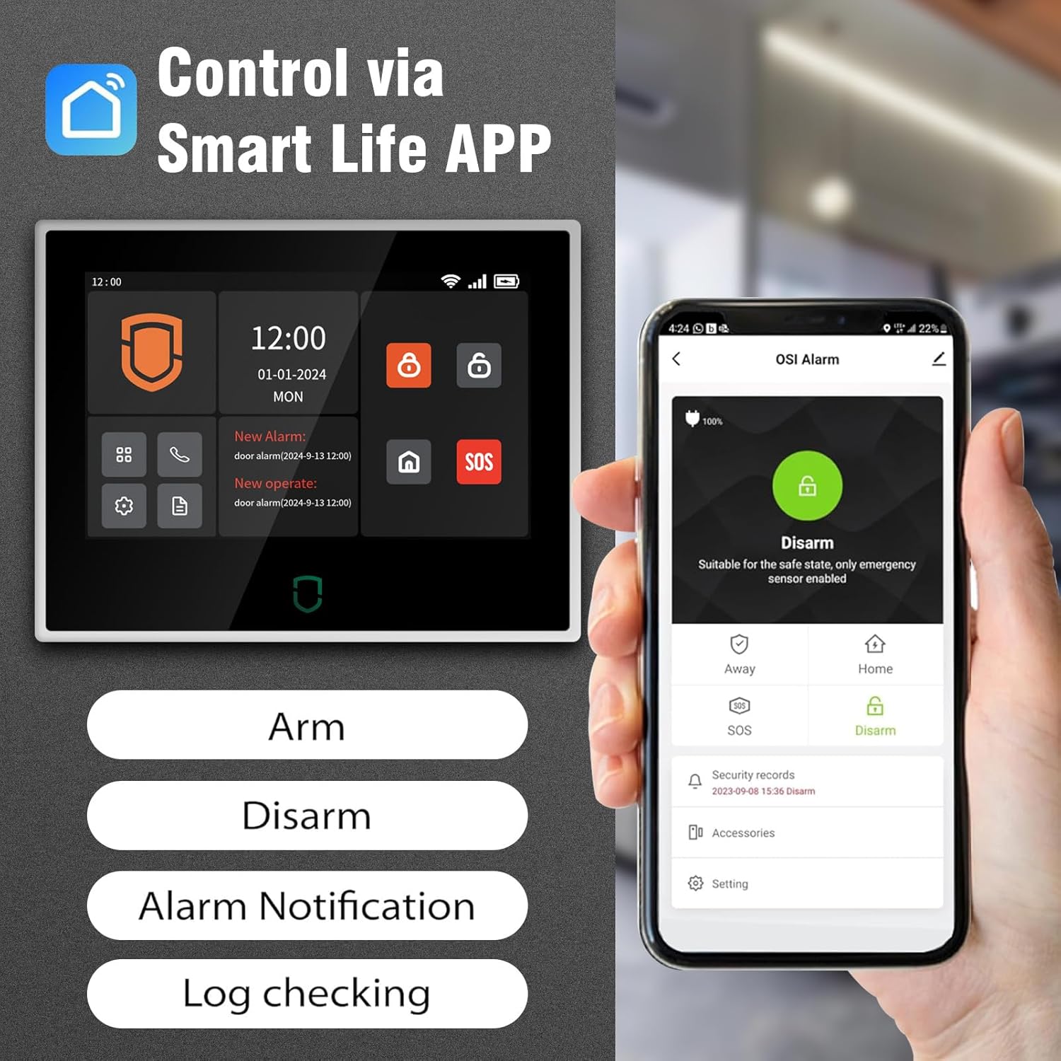 Wolf-Guard 7 بوصة تعمل باللمس  - مراجعة Home Security No Wifi وسعره
