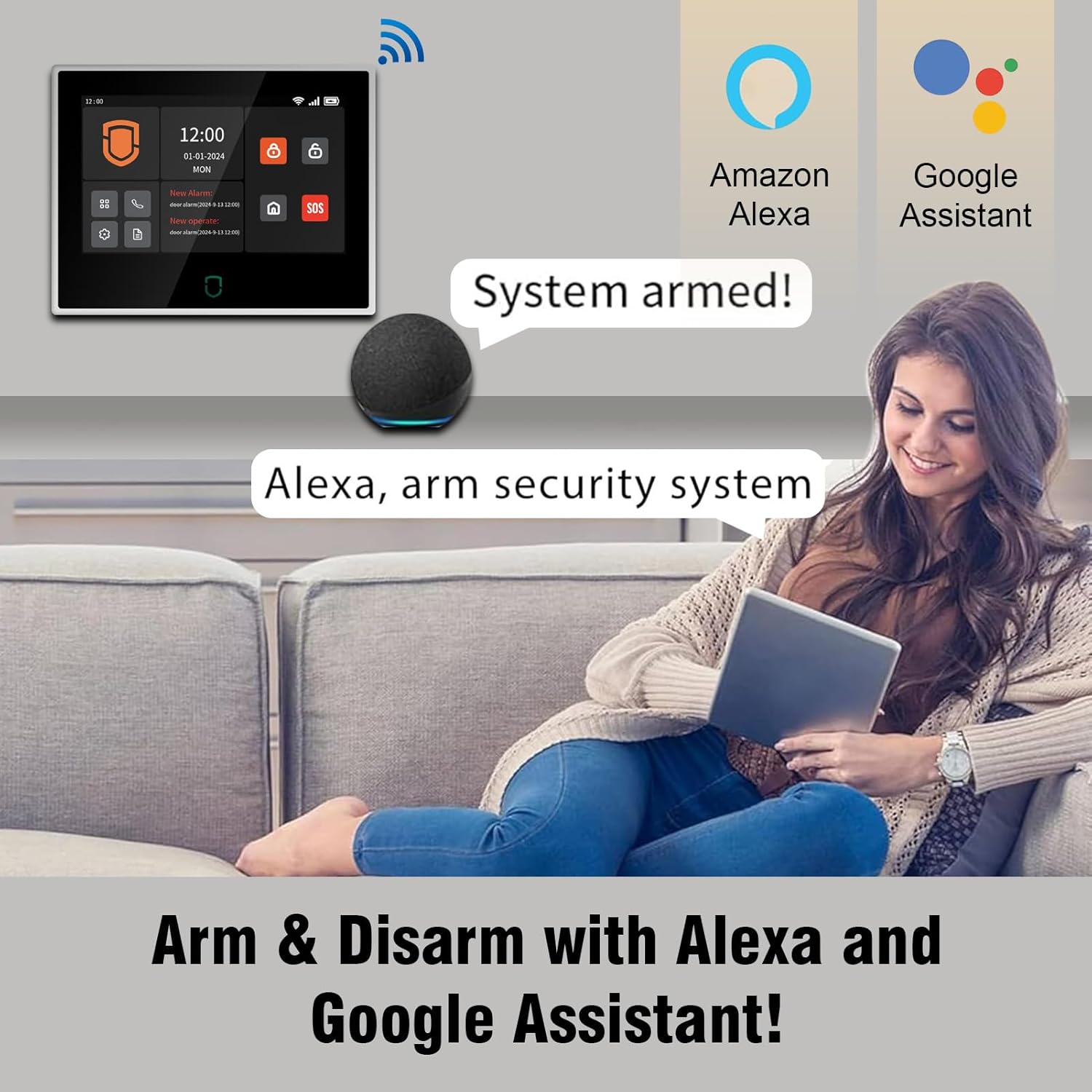 Wolf-Guard 7 بوصة تعمل باللمس  - مراجعة Home Security No Wifi وسعره