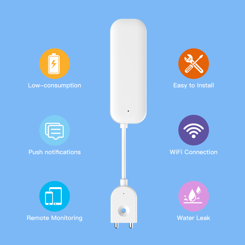 Tuya WiFi زيجبي استشعار المياه - مراجعة Home Security Devices وسعره