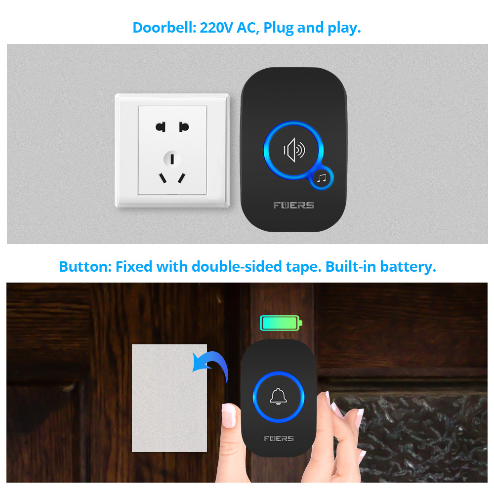 Fuers جرس الباب اللاسلكي المنز - مراجعة Home Security Bell وسعره