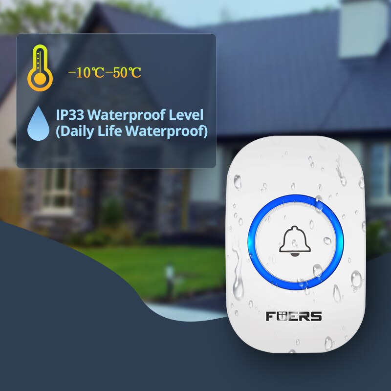 Fuers جرس باب لاسلكي مقاوم للم - مراجعة Home Security Bell وسعره
