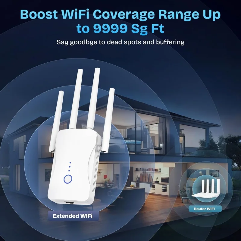 مكرر واي فاي ثنائي النطاق 2.4  - مراجعة Home Security No Wifi وسعره